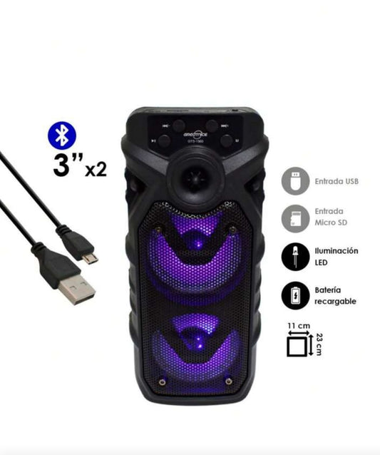 3 X 2 Inch Bluetooth Speaker + Led Light